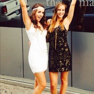 White Sequin Gatsby Dress